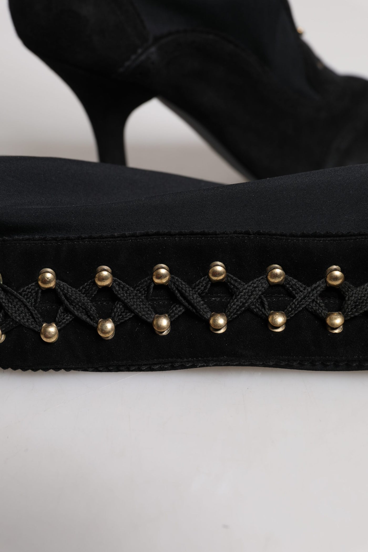 Dolce &amp; Gabbana Zwarte Veterschoenen met Hak en Hoge Laarzen