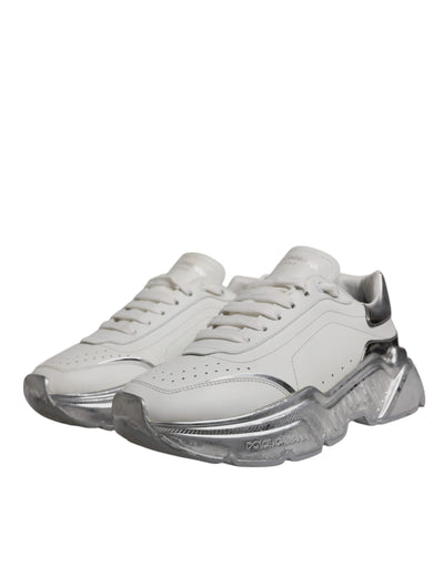 Dolce &amp; Gabbana Witte Zilveren Daymaster Lage Sneakers