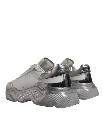 Dolce &amp; Gabbana Witte Zilveren Daymaster Lage Sneakers