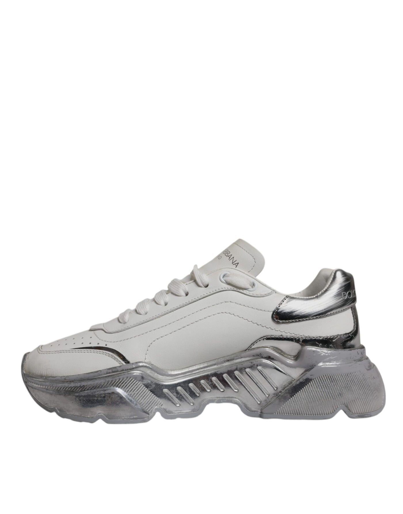 Dolce &amp; Gabbana Witte Zilveren Daymaster Lage Sneakers