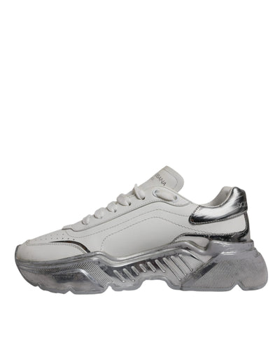 Dolce &amp; Gabbana Witte Zilveren Daymaster Lage Sneakers