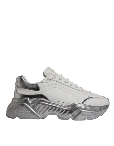 Dolce &amp; Gabbana Witte Zilveren Daymaster Lage Sneakers