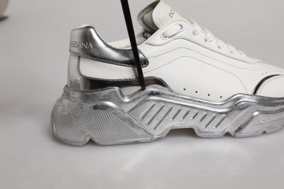 Dolce &amp; Gabbana Witte Zilveren Daymaster Lage Sneakers