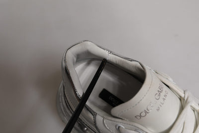 Dolce &amp; Gabbana Witte Zilveren Daymaster Lage Sneakers