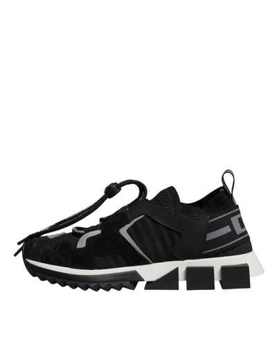 Dolce &amp; Gabbana Zwarte Mesh Sorrento Trekking Sneakers Schoenen