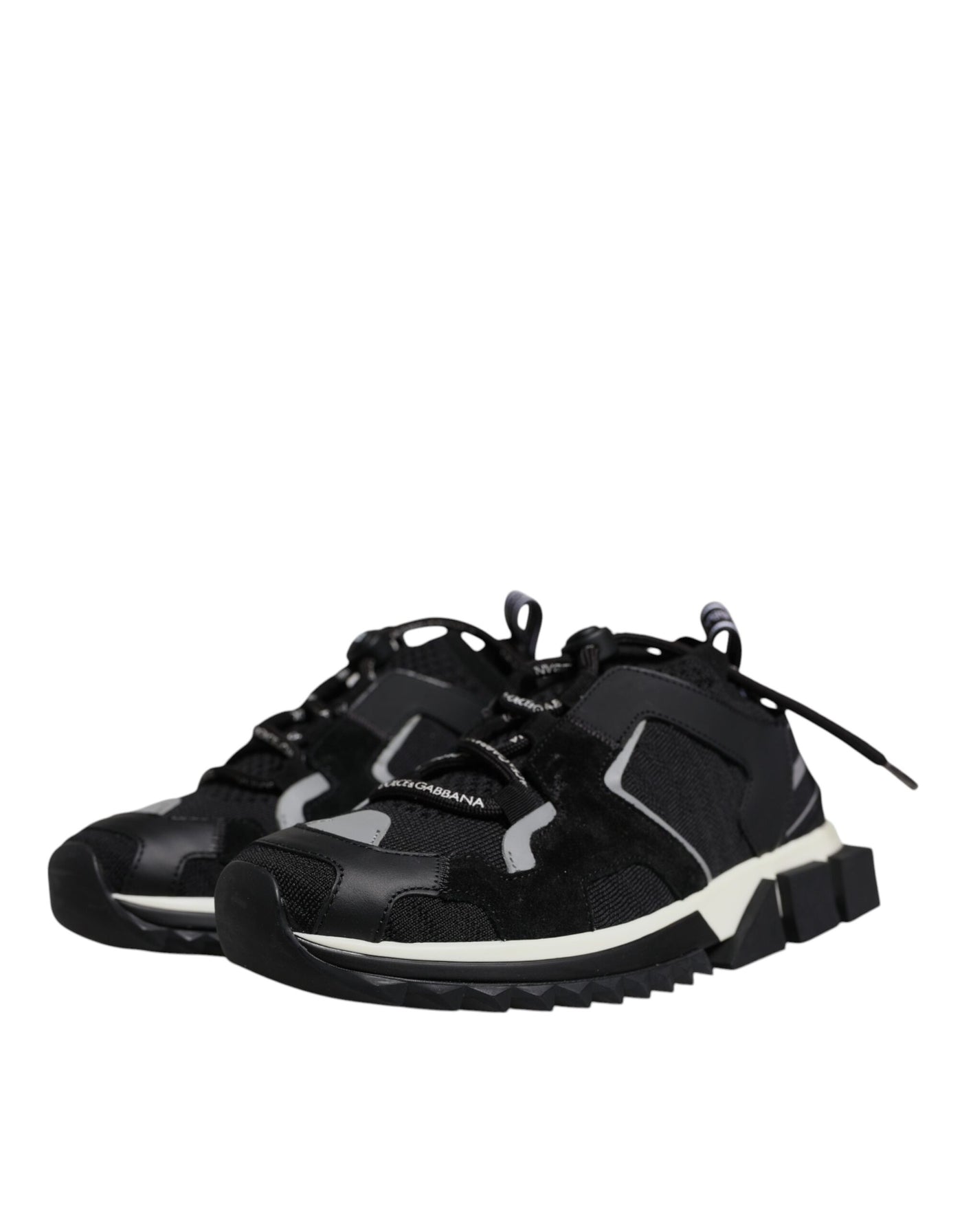 Dolce &amp; Gabbana Zwarte Mesh Sorrento Trekking Sneakers Schoenen