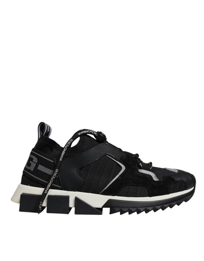 Dolce &amp; Gabbana Zwarte Mesh Sorrento Trekking Sneakers Schoenen