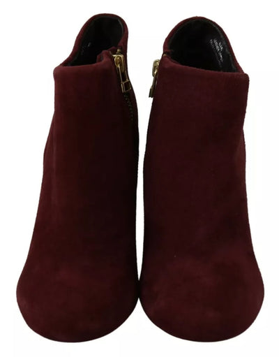 Steve Madden Maroon Blush Velvet Suede Penelope Enkellaarsjes