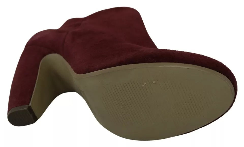 Steve Madden Maroon Blush Velvet Suede Penelope Enkellaarsjes
