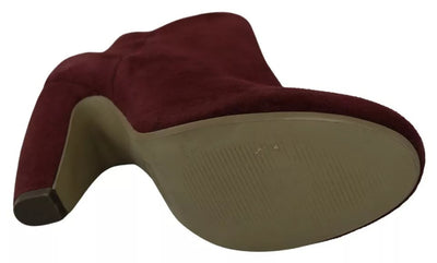 Steve Madden Maroon Blush Velvet Suede Penelope Enkellaarsjes