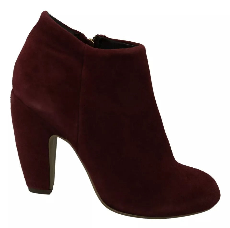 Steve Madden Maroon Blush Velvet Suede Penelope Enkellaarsjes