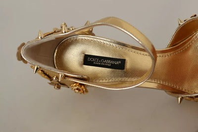 Dolce &amp; Gabbana Gold Studs Vally Slingback Sandalen Schoenen