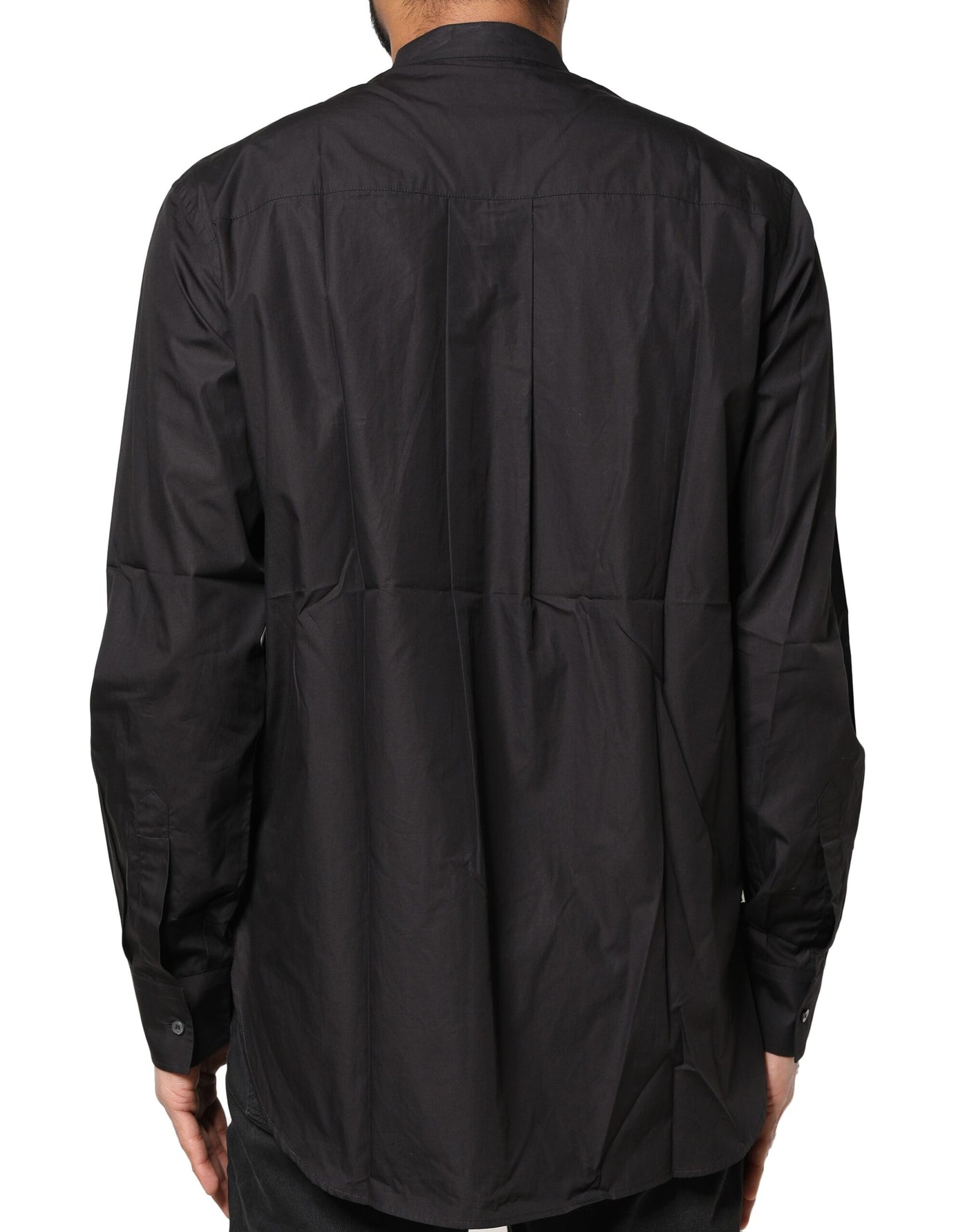 Chemise décontractée boutonnée en coton noir Dolce &amp; Gabbana pour homme