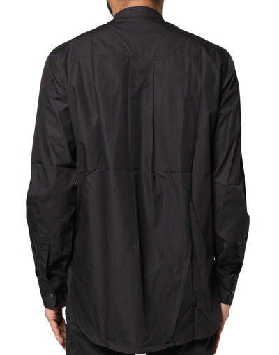 Chemise décontractée boutonnée en coton noir Dolce &amp; Gabbana pour homme