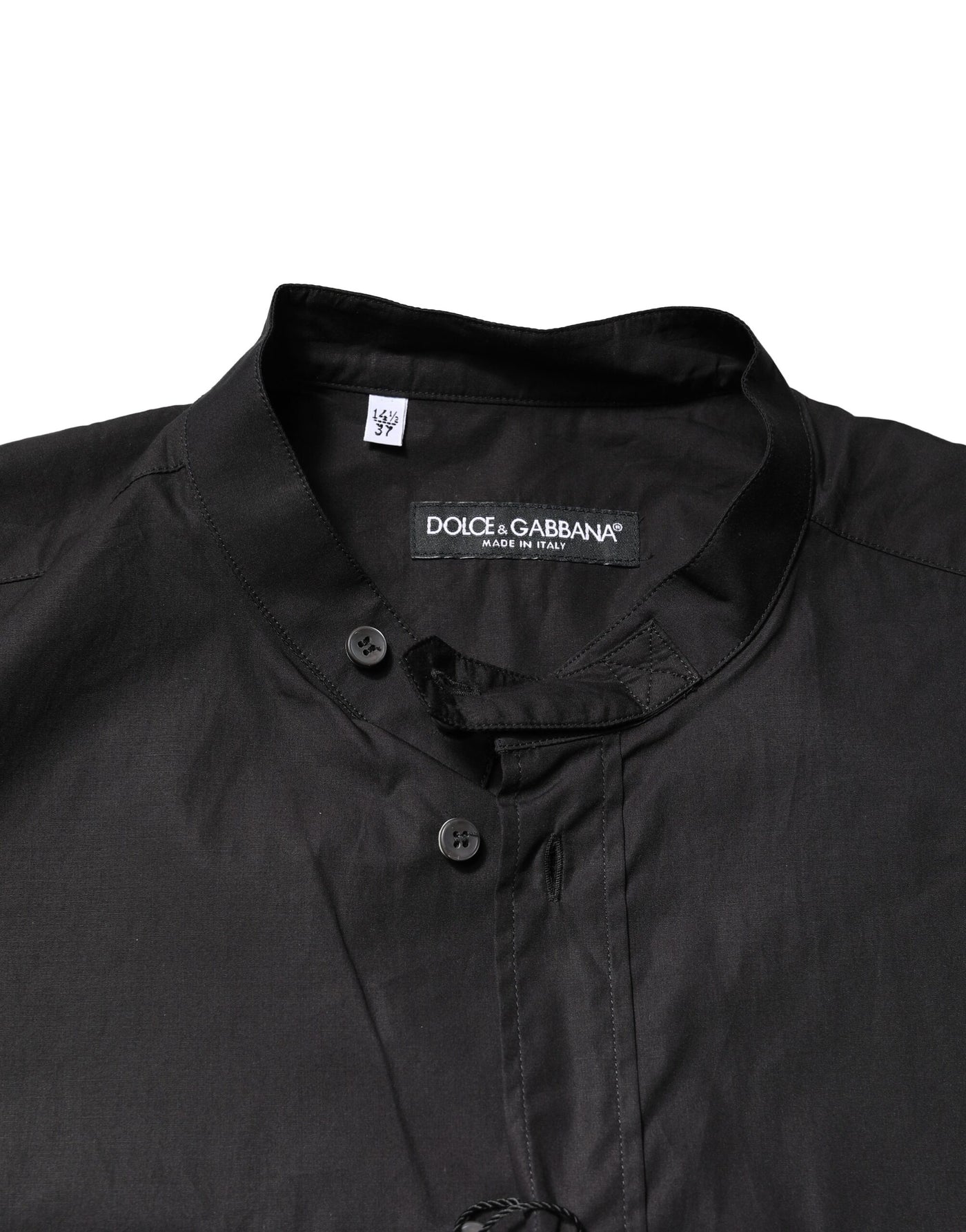 Chemise décontractée boutonnée en coton noir Dolce &amp; Gabbana pour homme