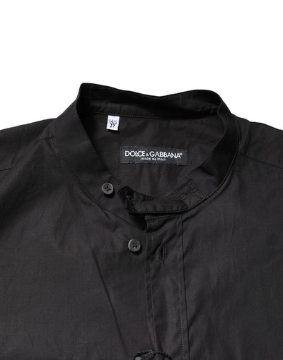 Chemise décontractée boutonnée en coton noir Dolce &amp; Gabbana pour homme