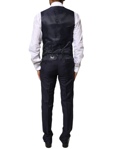 Costume 3 pièces en laine bleu Martini de Dolce &amp; Gabbana pour homme