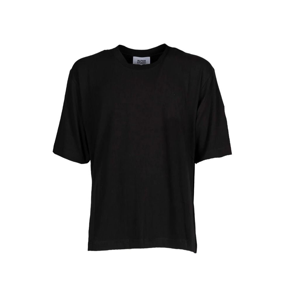 T-shirt en coton noir Alpha Studio