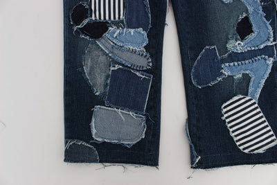 Short en jean patchwork bleu stretch Dolce &amp; Gabbana