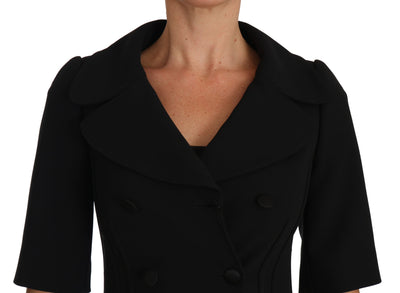 Blazer court en laine noir ajusté Dolce &amp; Gabbana