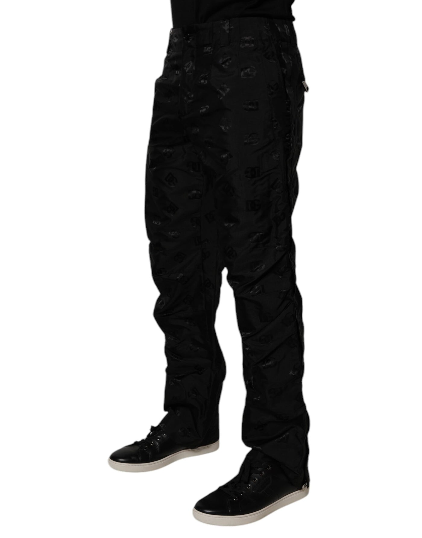 Dolce &amp; Gabbana Zwarte Logo Monogram Rechte Broek