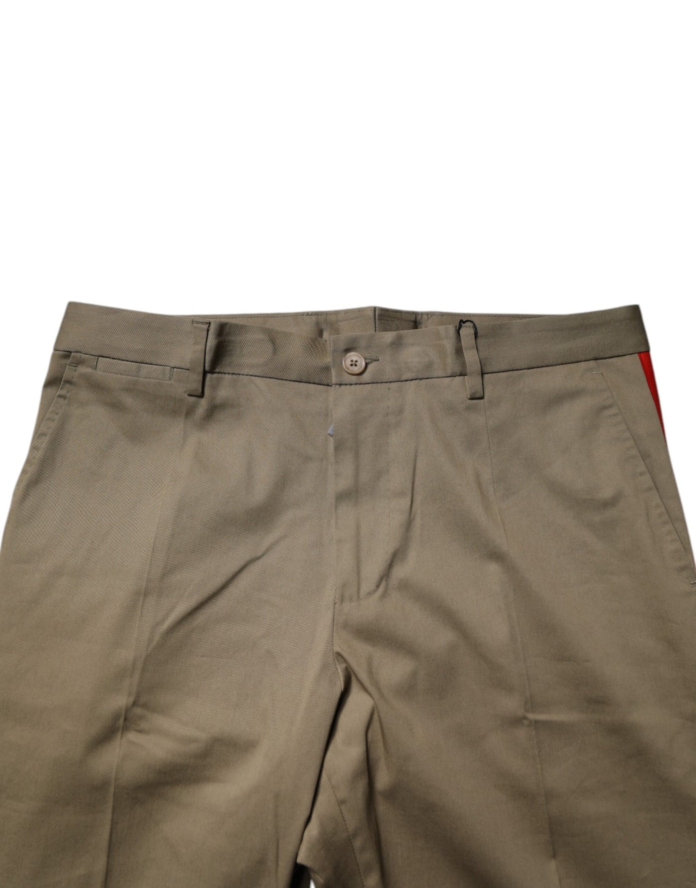 Dolce &amp; Gabbana Donkerkaki Katoenen Taps Toelopende Broek