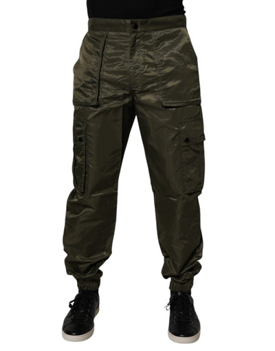 Dolce &amp; Gabbana donkergroene nylon cargobroek