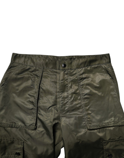 Dolce &amp; Gabbana donkergroene nylon cargobroek