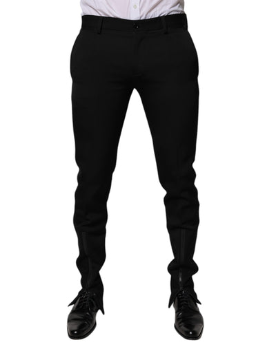 Dolce &amp; Gabbana Zwarte Wollen Toelopende Formele Broek
