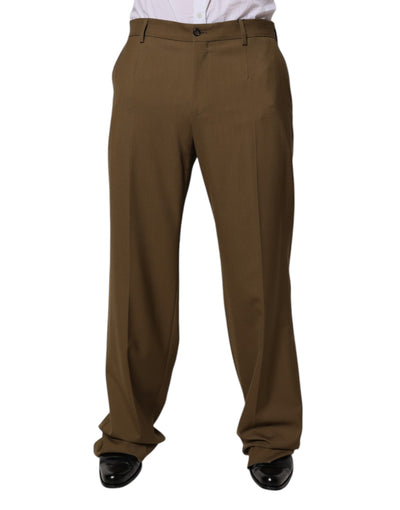 Dolce &amp; Gabbana Bruine Wollen Rechte Formele Broek