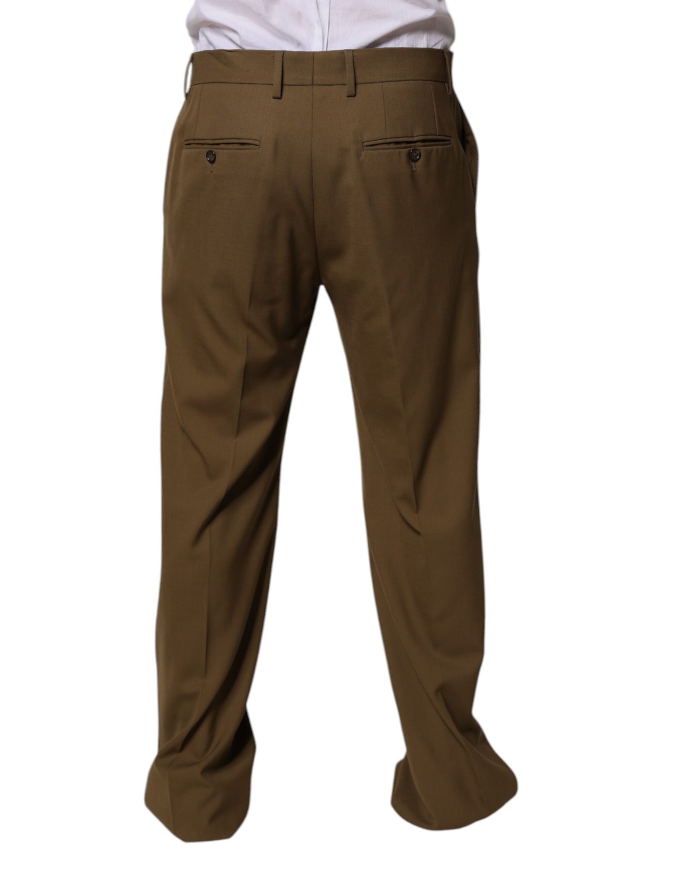 Dolce &amp; Gabbana Bruine Wollen Rechte Formele Broek