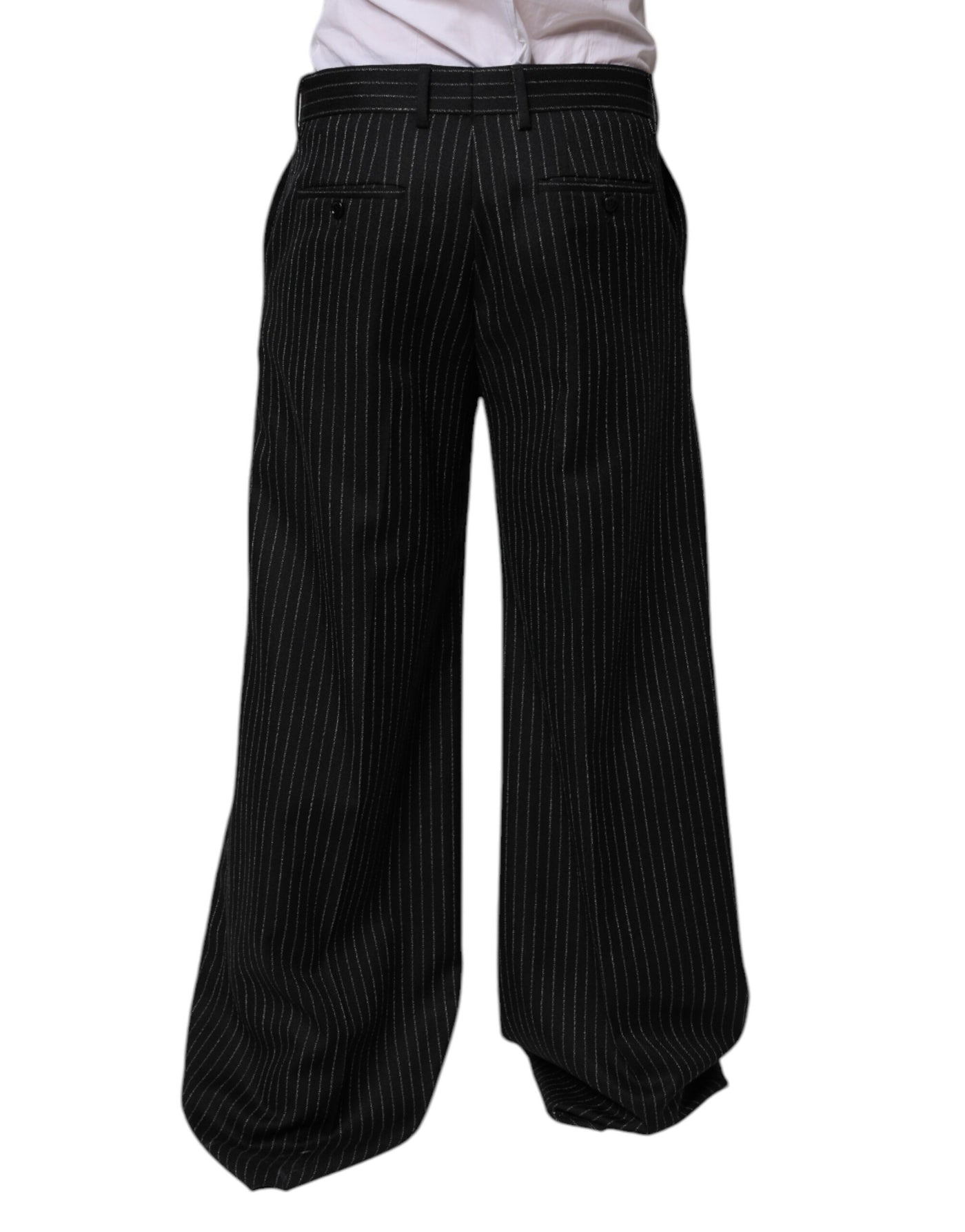 Dolce &amp; Gabbana Zwarte Strepen Wijde Broek voor Heren