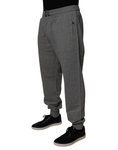 Dolce &amp; Gabbana Grijze Logo Katoenen Joggingbroek Heren Joggingbroek