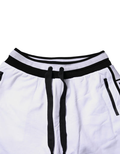 Dolce &amp; Gabbana Zwart Wit Katoenen Gelaagde Joggingbroek Broek