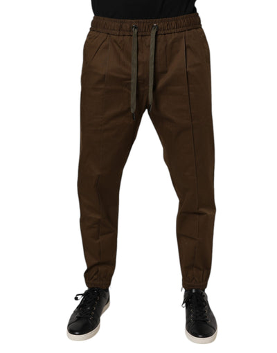 Dolce &amp; Gabbana Bruine Katoenen Stretch Joggingbroek Joggingbroek