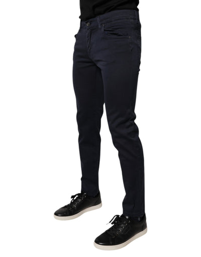Dolce &amp; Gabbana Donkerblauwe GOUDEN Katoenen Skinny Heren Denim Jeans