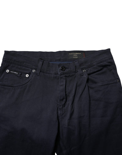 Dolce &amp; Gabbana Donkerblauwe GOUDEN Katoenen Skinny Heren Denim Jeans