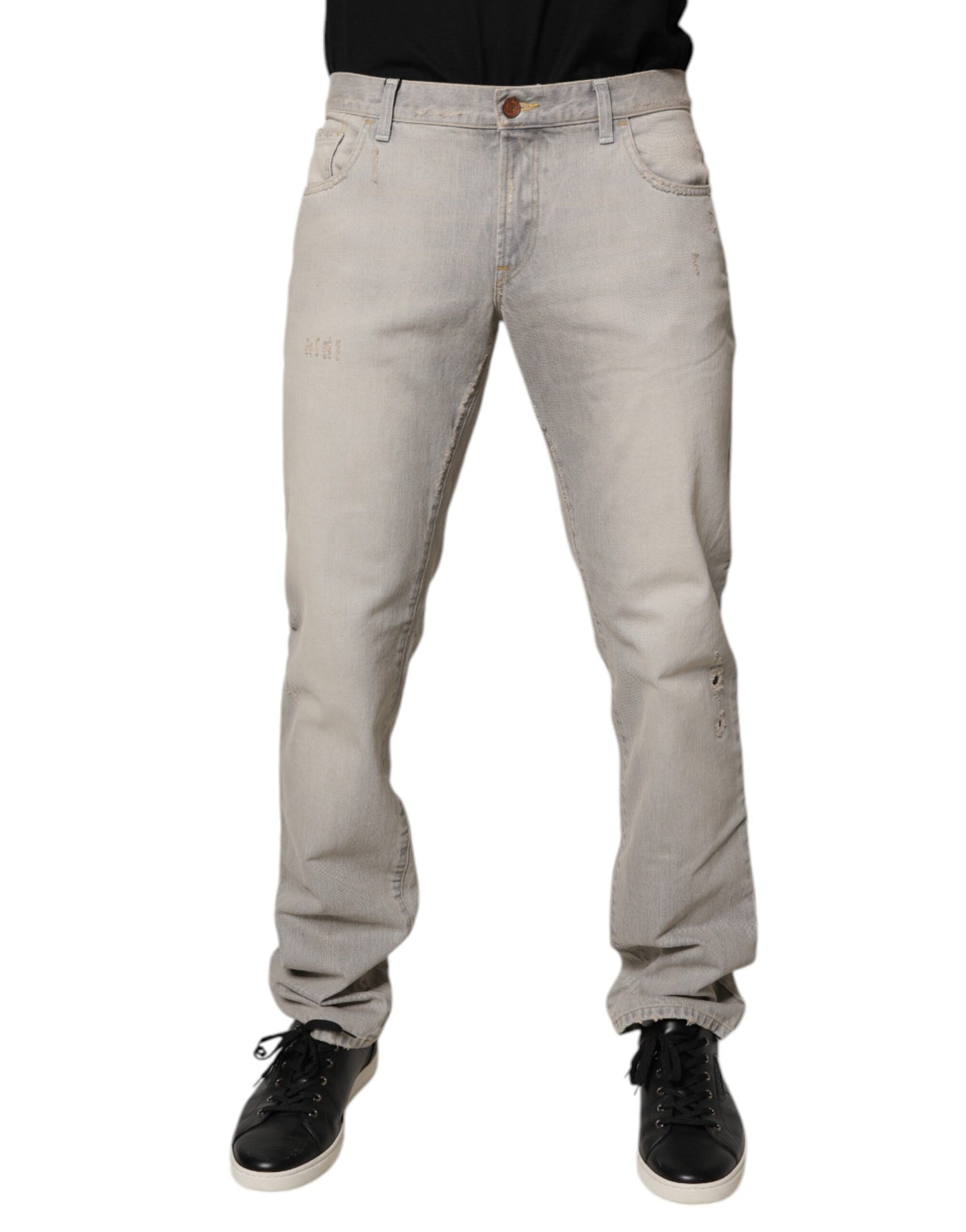 Dolce &amp; Gabbana lichtgrijze skinny jeans van katoen