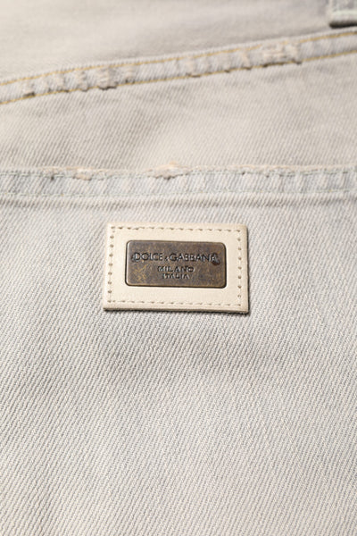 Dolce &amp; Gabbana lichtgrijze skinny jeans van katoen