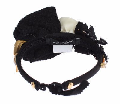 Dolce &amp; Gabbana Diadeem Hoofdband Tiara Witte Roos Kristal Haar Goud