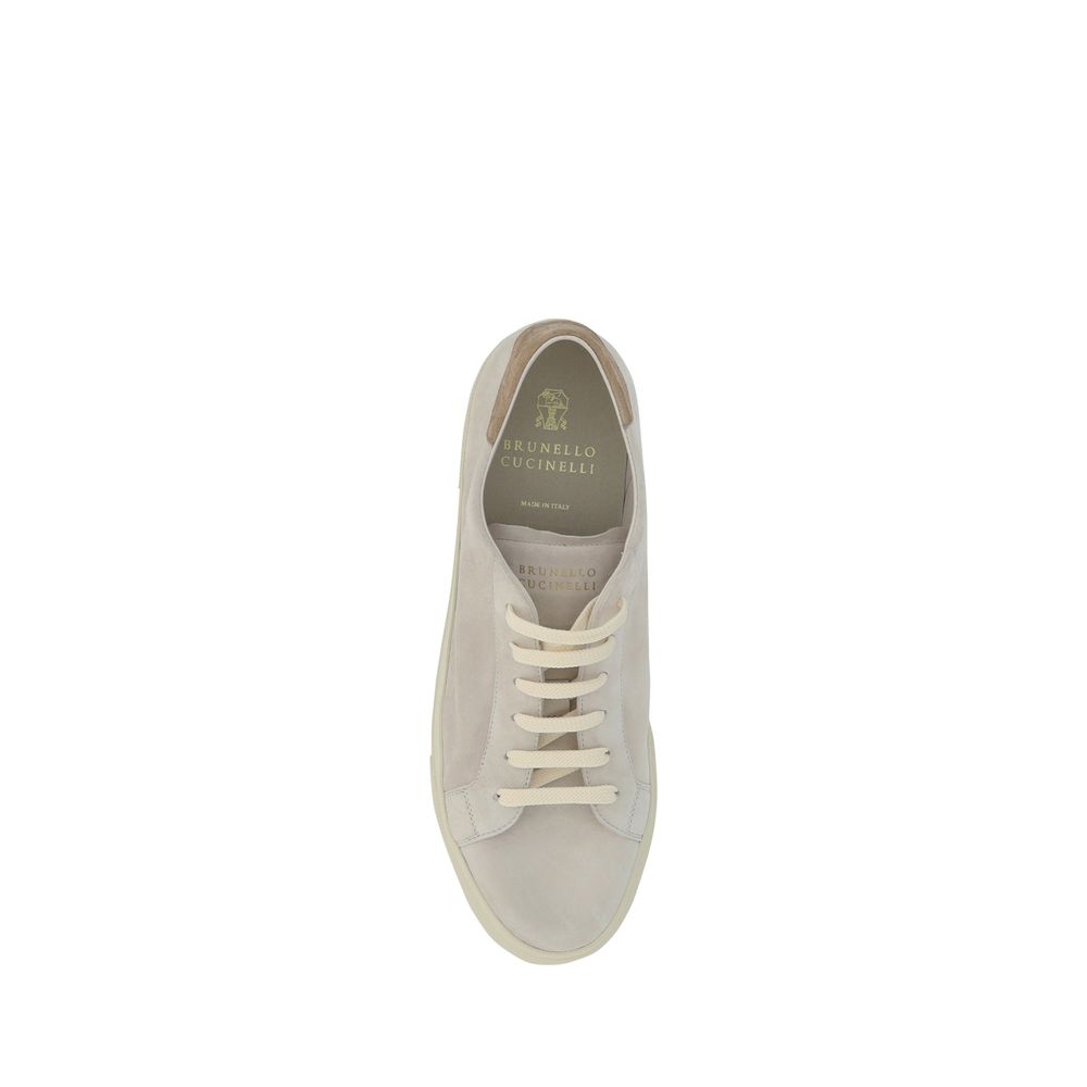 Brunello Cucinelli Crèmewitte leren sneakers