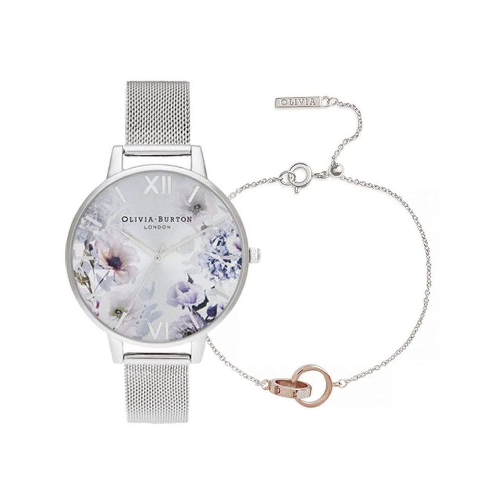Olivia Burton Grijs Roestvrijstalen Horloge