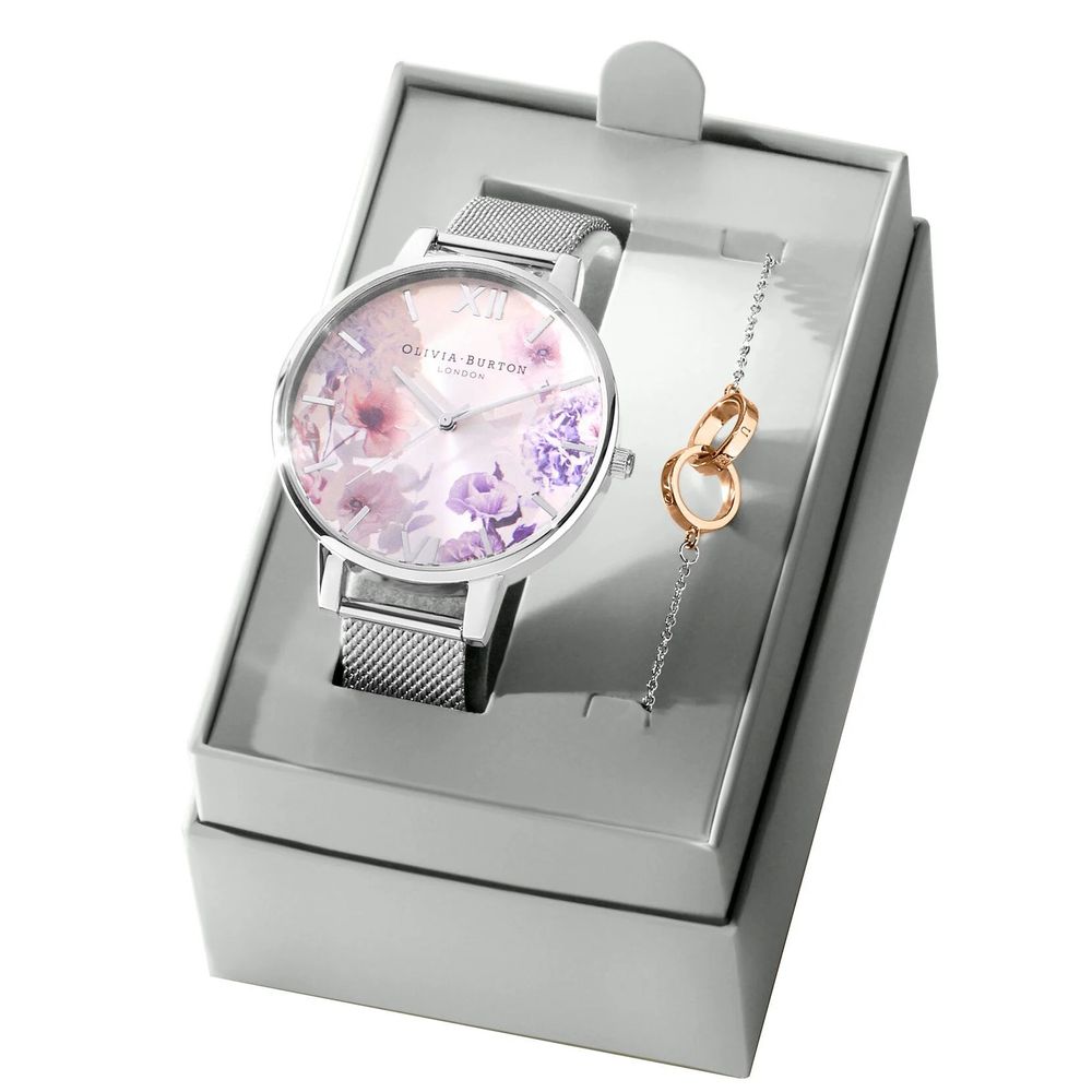 Olivia Burton Grijs Roestvrijstalen Horloge