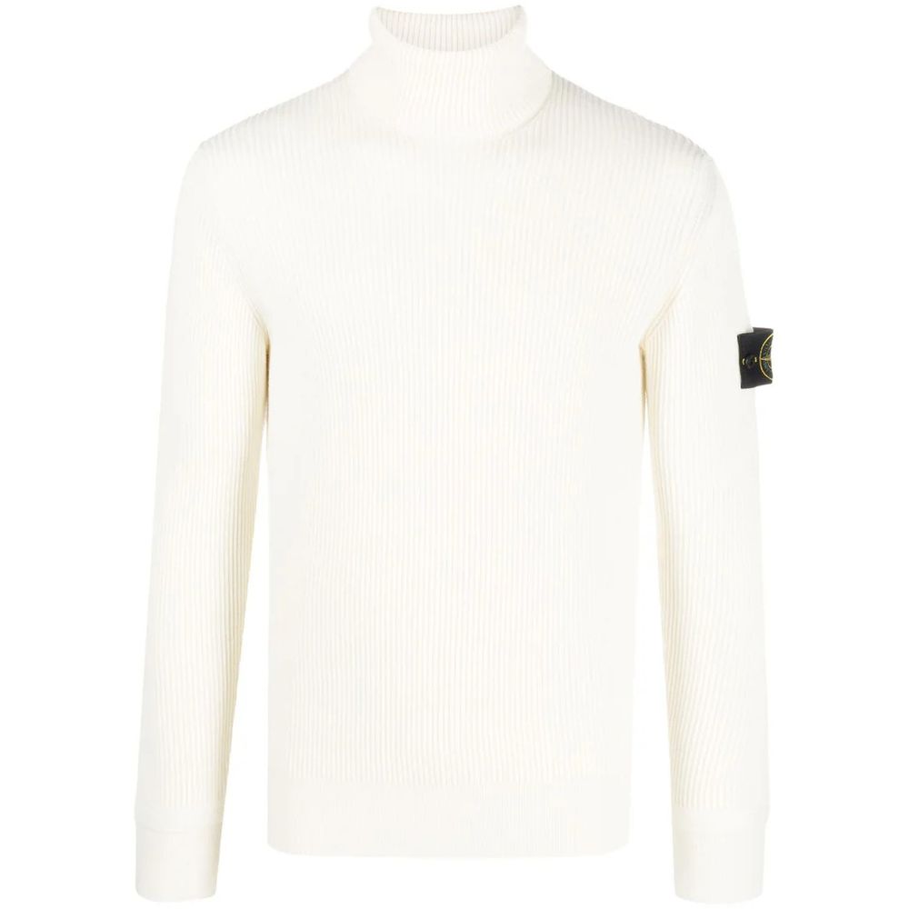Pull en laine blanche Stone Island