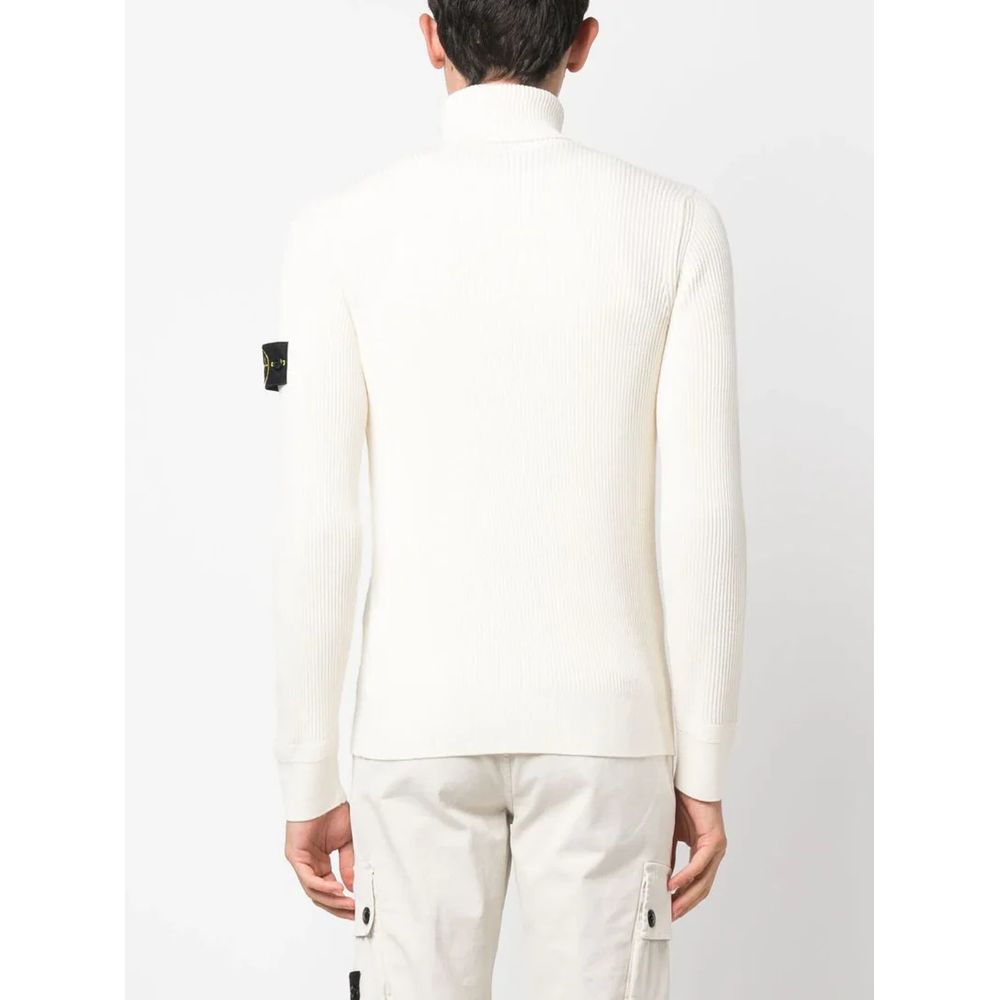 Pull en laine blanche Stone Island