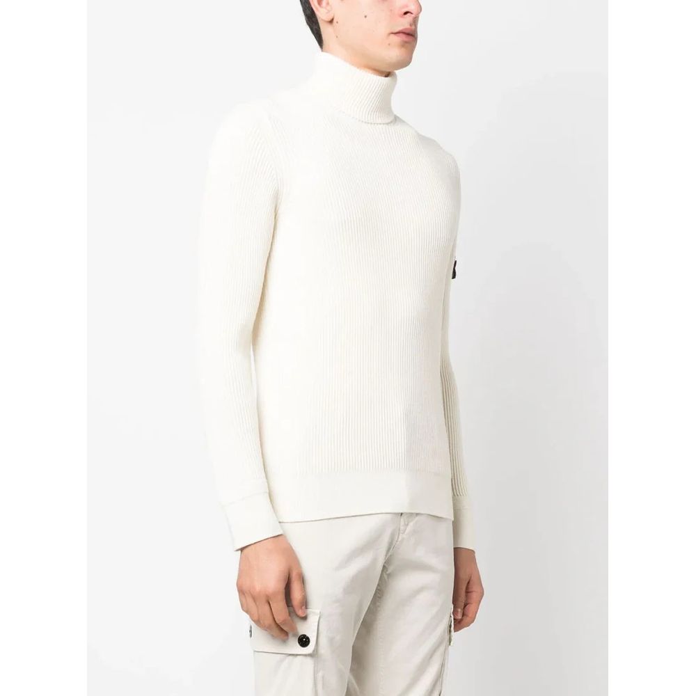 Pull en laine blanche Stone Island