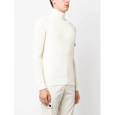 Pull en laine blanche Stone Island