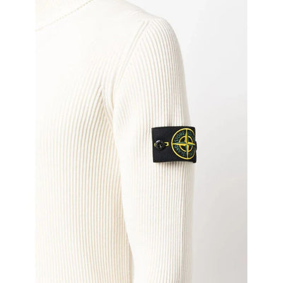 Pull en laine blanche Stone Island
