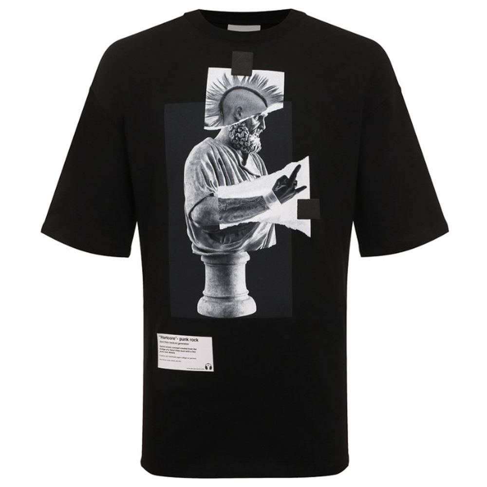 T-shirt en coton noir Diego Venturino