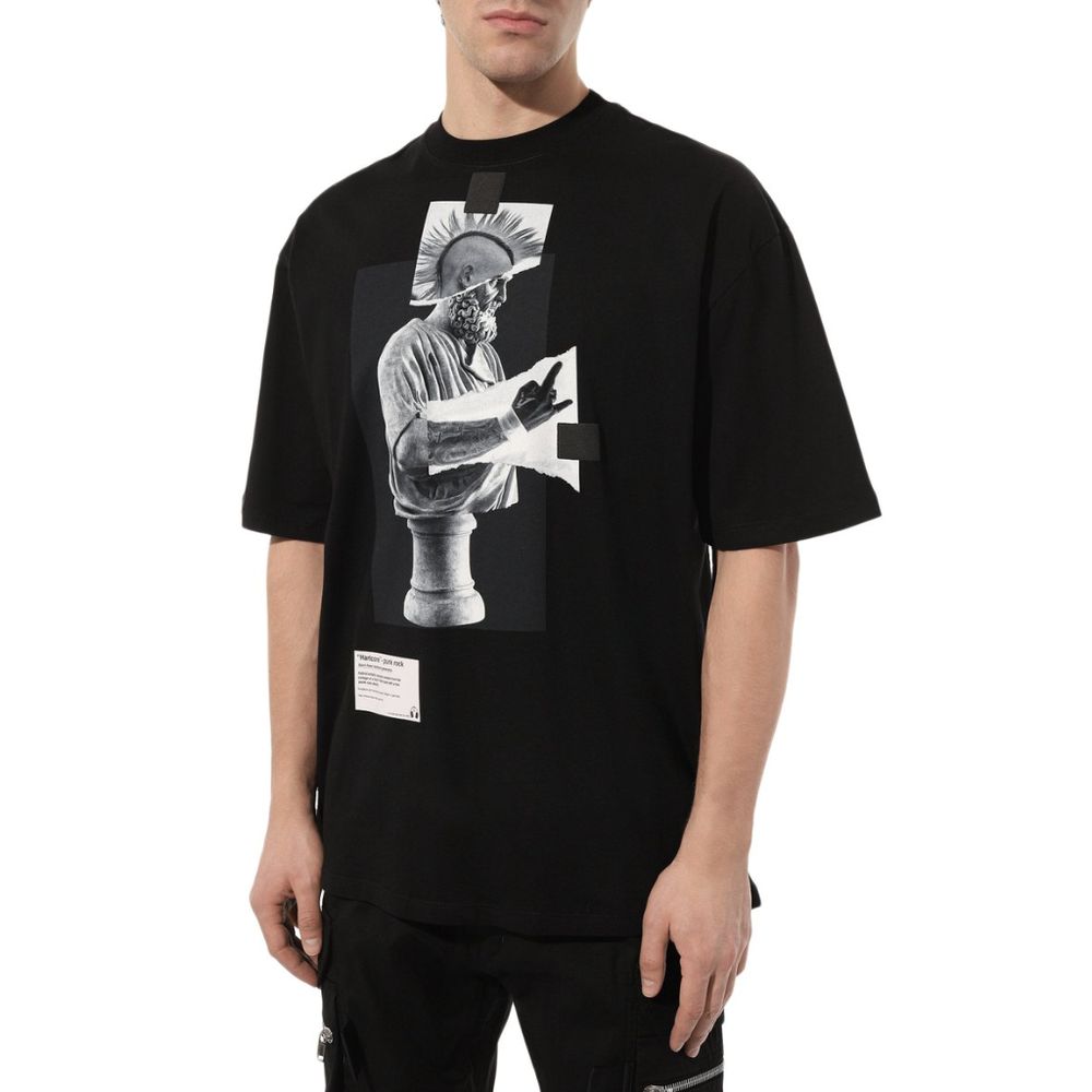 T-shirt en coton noir Diego Venturino